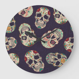 Dia de los Muertos Skulls Large Clock