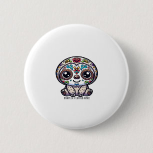 Dia De Los Muertos Sloth Active T-Shirt 2 Inch Round Button