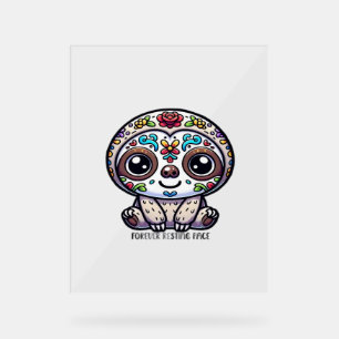 Dia De Los Muertos Sloth Active T-Shirt Acrylic Sign