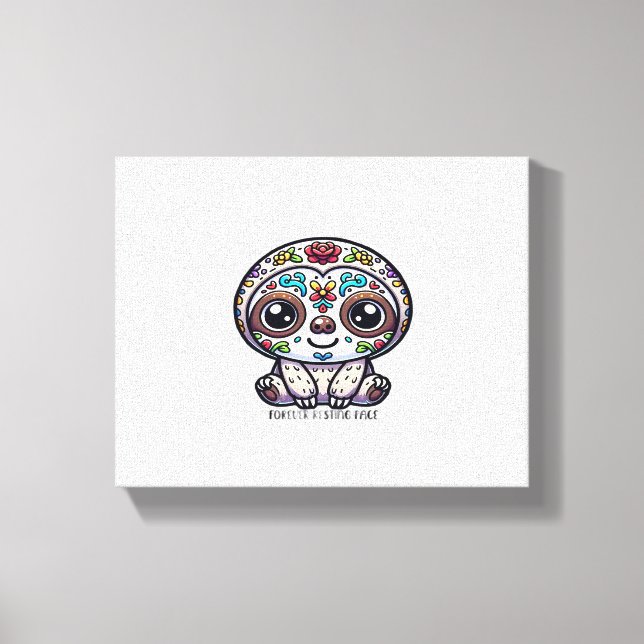 Dia De Los Muertos Sloth Active T-Shirt Canvas Print (Front)