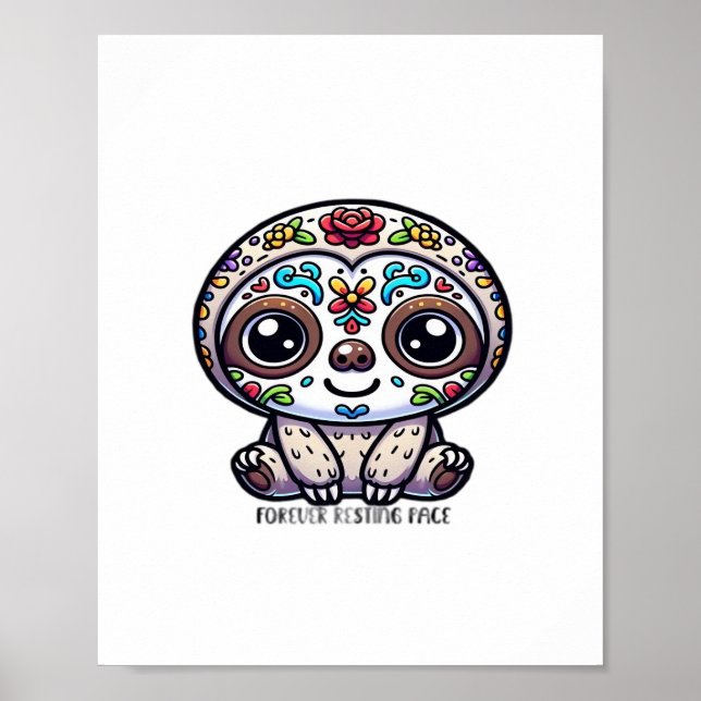 Dia De Los Muertos Sloth Active T-Shirt Poster (Front)