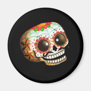 Dia de Los Muertos Sugar Skull Art Magnet