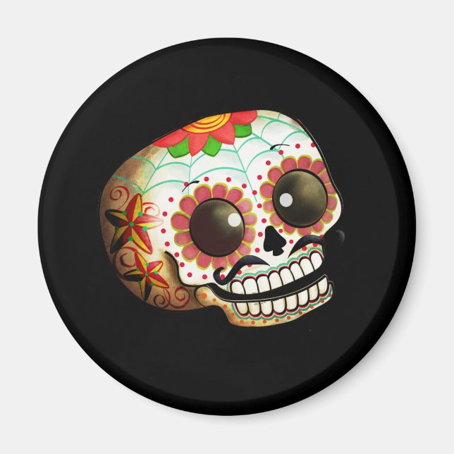 Dia de Los Muertos Sugar Skull Art Magnet (Front)