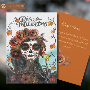 Día de los Muertos Sugar Skull Catrina Greeting  Holiday Card