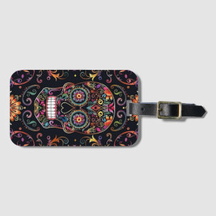 Dia de los Muertos Sugar Skull Luggage Tag