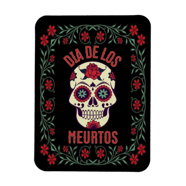 Dia de los Muertos Sugar Skull Magnet (Vertical)