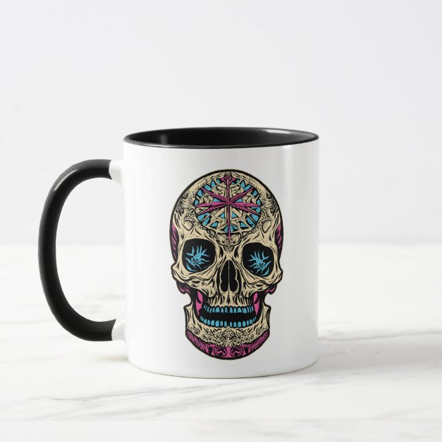 Dia De Los Muertos Sugar Skull Mug (Left)