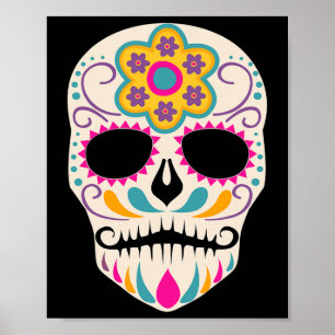 Dia De Los Muertos Sugar Skull Spanish Day Of Dead Poster