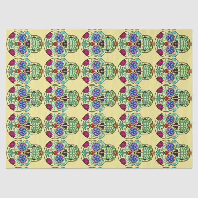 Dia de los Muertos Sugar Skull Tissue Paper Wrap (Front)
