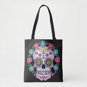 Dia de los Muertos Sugar Skull Tote Bag