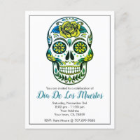 Dia De Los Muertos Sugar Skull With Flowers 
