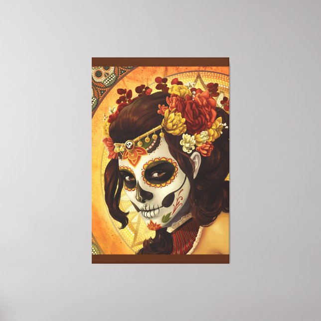 Dia De Los Muertos Throw Pillow Canvas Print (Front)