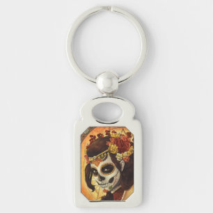 Dia De Los Muertos Throw Pillow Keychain