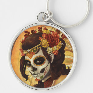 Dia De Los Muertos Throw Pillow Keychain