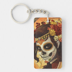 Dia De Los Muertos Throw Pillow Keychain