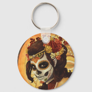 Dia De Los Muertos Throw Pillow Keychain