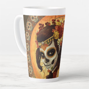 Dia De Los Muertos Throw Pillow Latte Mug