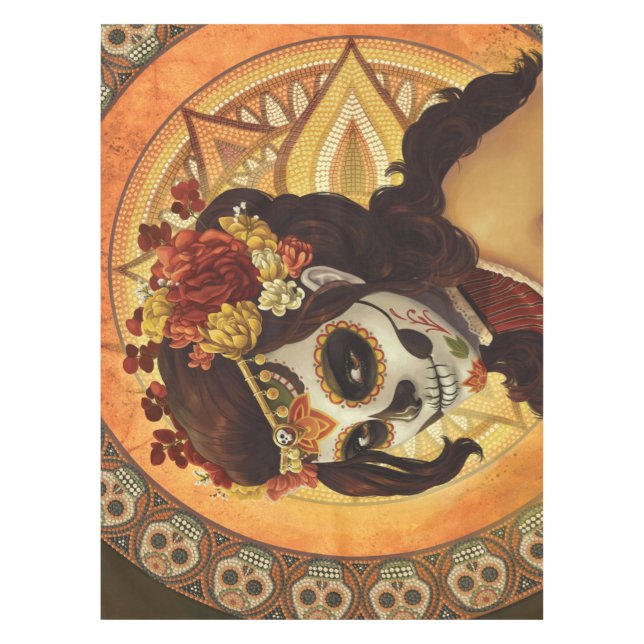 Dia De Los Muertos Throw Pillow Tablecloth (Front)