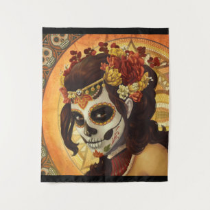 Dia De Los Muertos Throw Pillow Tapestry