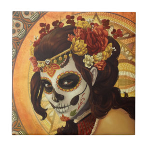 Dia De Los Muertos Throw Pillow Tile
