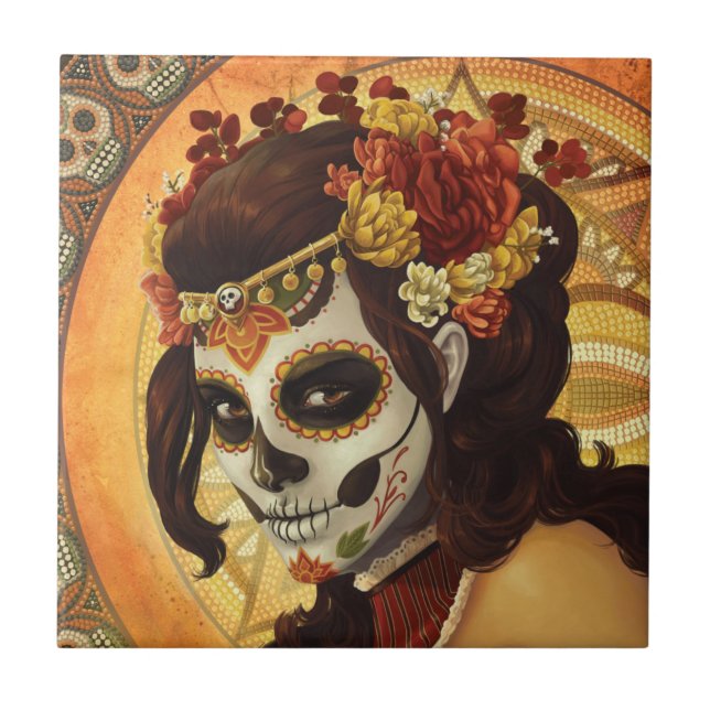 Dia De Los Muertos Throw Pillow Tile (Front)