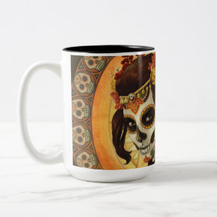 Dia De Los Muertos Throw Pillow Two-Tone Coffee Mug
