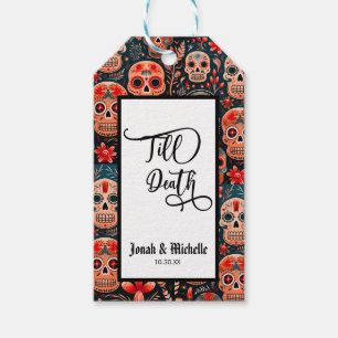 Día de los muertos Till Death Engagement Party Gift Tags
