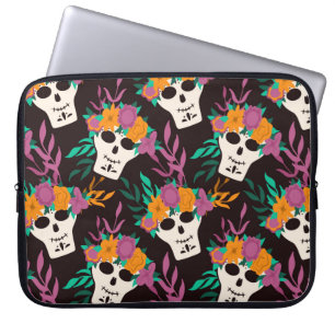 Dia de Los Muertos,traditional Mexican Halloween f Laptop Sleeve