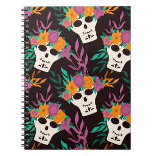 Dia de Los Muertos,traditional Mexican Halloween f Notebook
