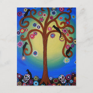DIA DE LOS MUERTOS TREE POSTCARD