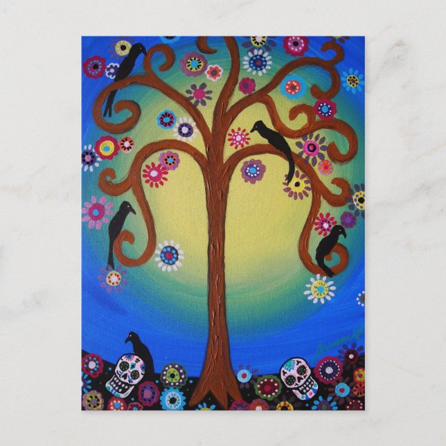 DIA DE LOS MUERTOS TREE POSTCARD (Front)