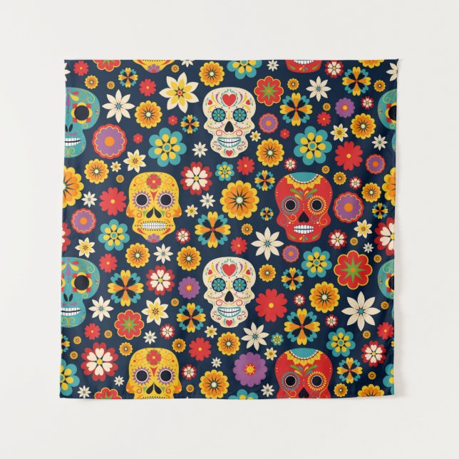 Dia de los Muertos Vintage Tapestry (Front)