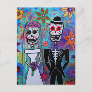 DIA DE LOS MUERTOS WEDDING POSTCARD