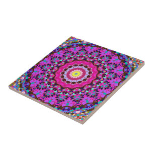 Dia de los Wild Colors Kaleidoscope Tile