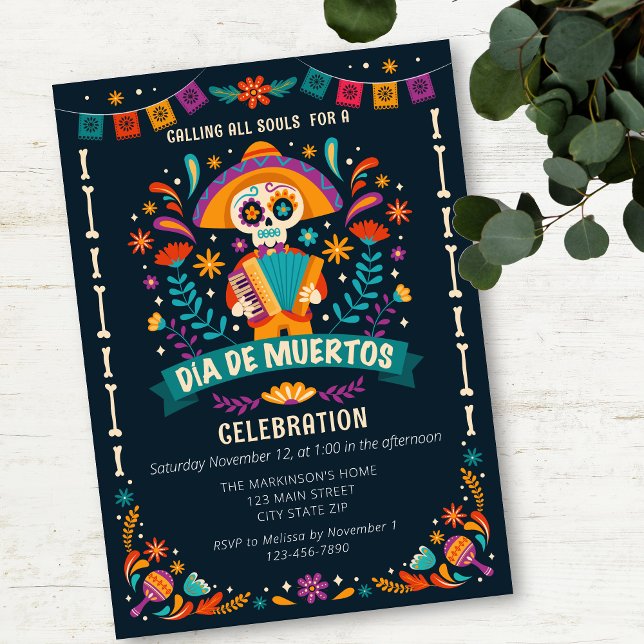 Dia De Muertos Festive Celebration Invitation (Creator Uploaded)