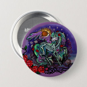 Día de Muertos Horse 3 Inch Round Button