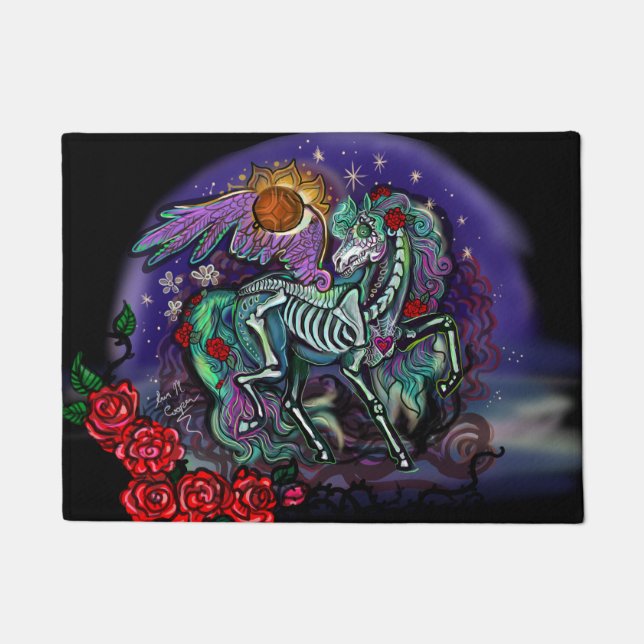 Día de Muertos Horse Doormat (Front)