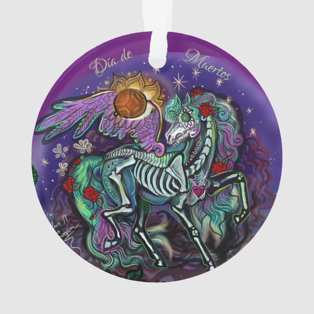 Día de Muertos Horse Ornament (Back)