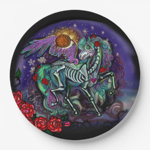 Día de Muertos Horse Paper Plate