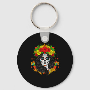 Día De Muertos La Catrina Day Of The Dead Women Su Keychain