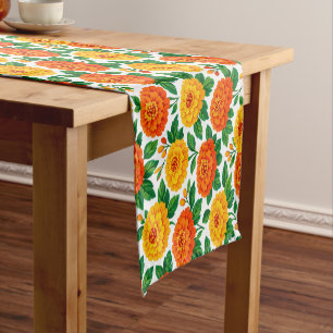 Dia de Muertos, Marigold Fiesta Short Table Runner