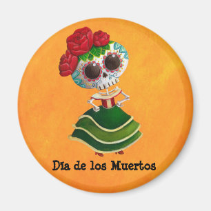 Dia de Muertos Mexican Miss Death Magnet