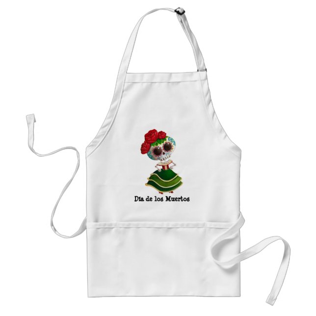Dia de Muertos Mexican Miss Death Standard Apron (Front)