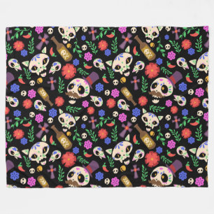 Día de Muertos Pattern Fleece Blanket