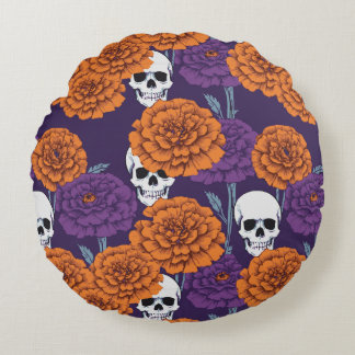 Día de Muertos Round Pillow