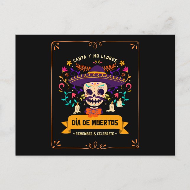 Dia de muertos Skull day of the dead Postcard (Front)