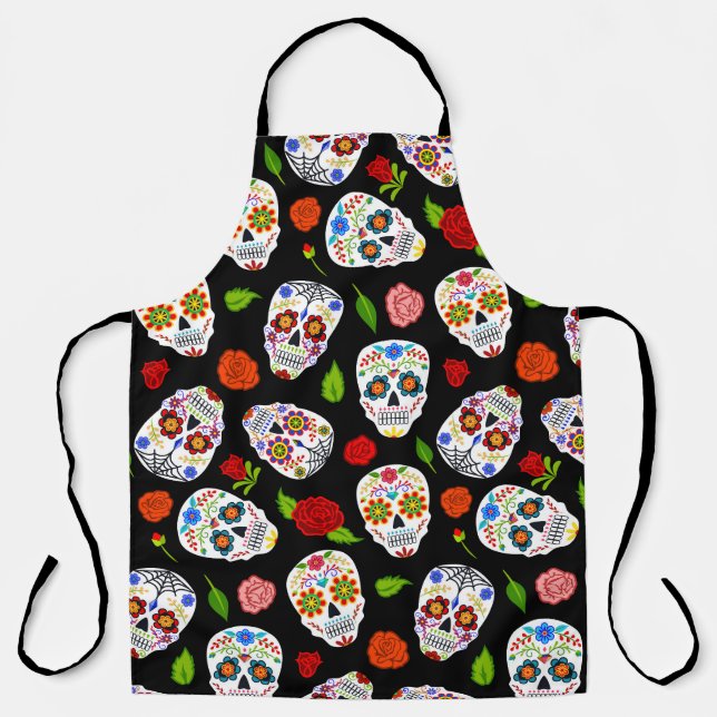 Dia Los Muertos: sugar skulls pattern. Apron (Front)