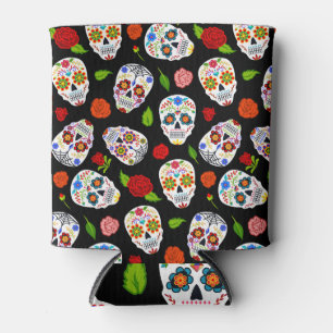 Dia Los Muertos: sugar skulls pattern. Can Cooler