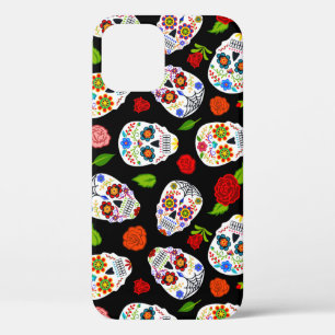 Dia Los Muertos: sugar skulls pattern. iPhone 12 Case