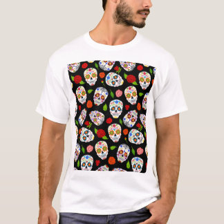 Dia Los Muertos: sugar skulls pattern. T-Shirt